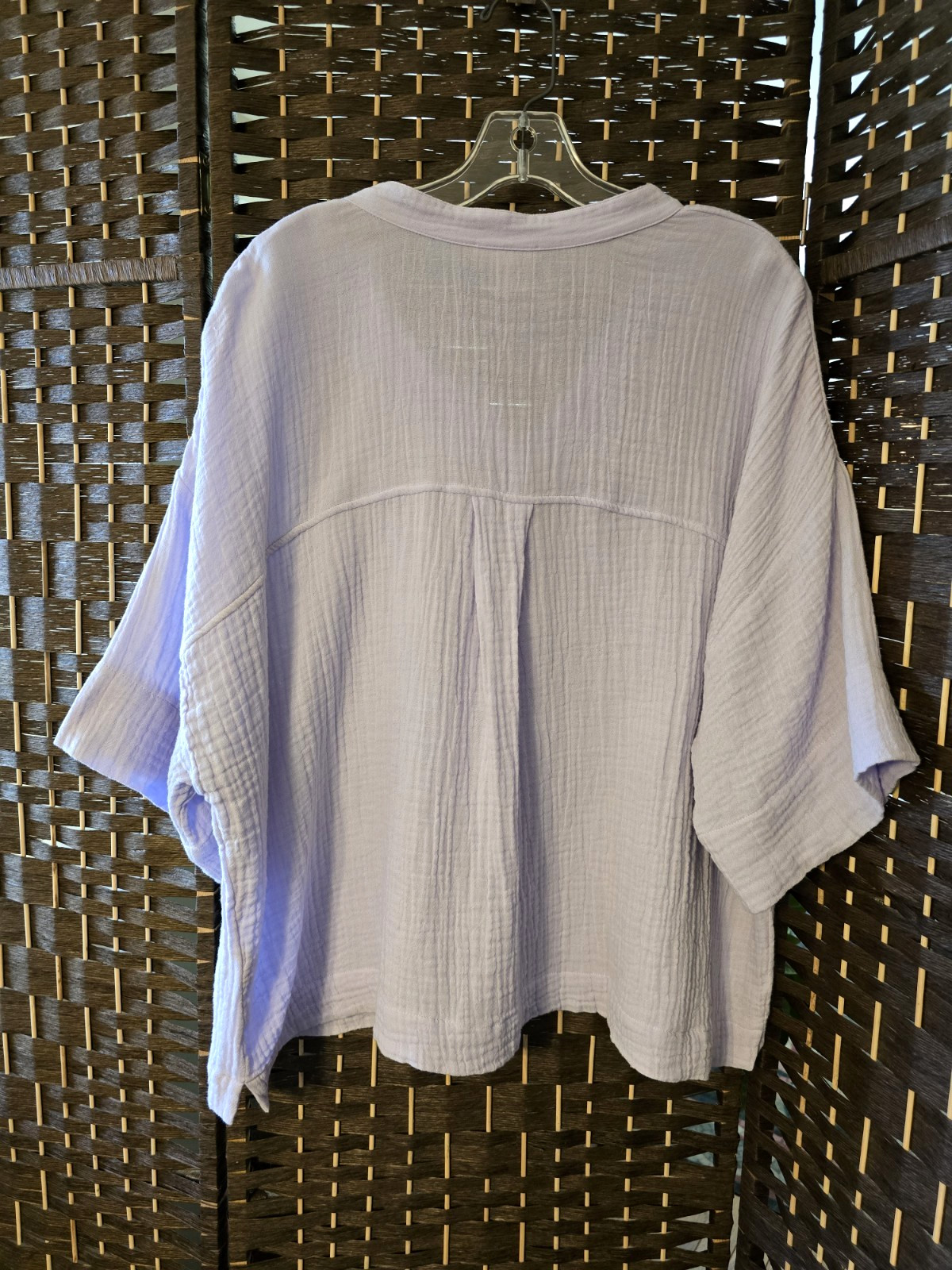 Eileen Fisher Box Top Mallow Organic Cotton Lofty Gauze 2X Coastal Grandma Shirt