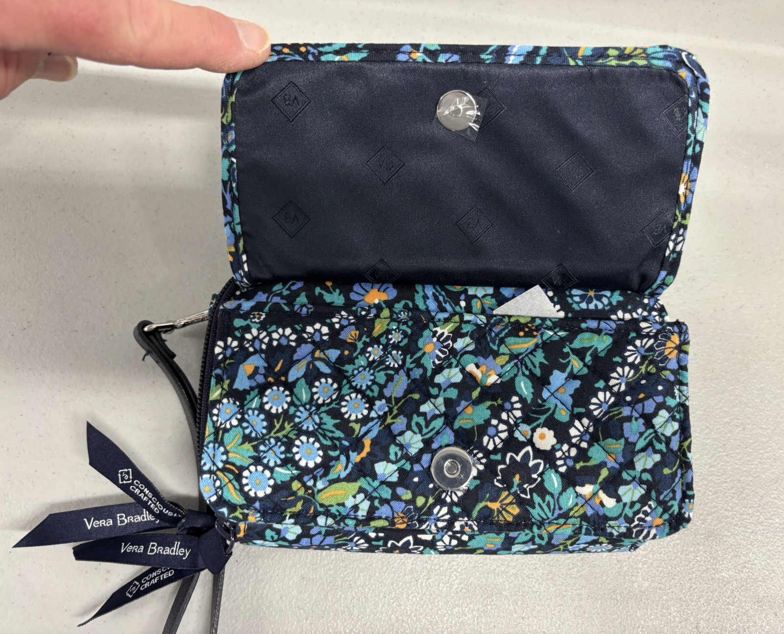 NEW! Vera Bradley AIO Crossbody Wallet Dreamer Paisley Plants RFID Protection