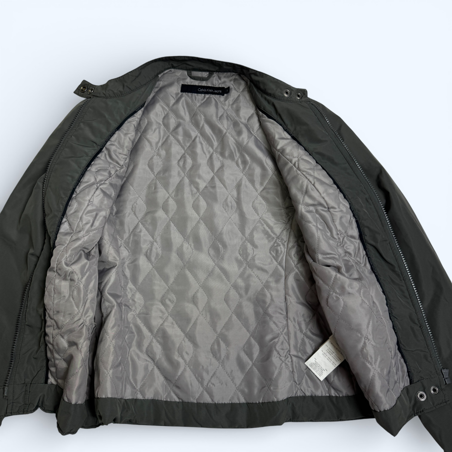 CALVIN KLEIN JEANS Womens Luxury & Stylish Grey Bomber Jacket Size S All Seasons