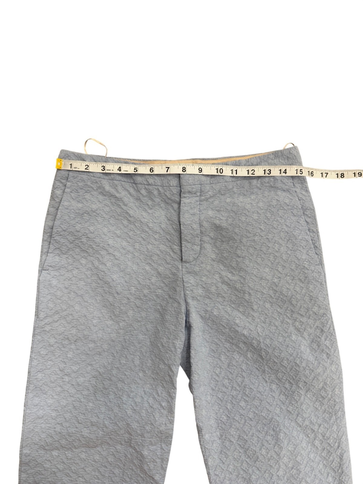Chloe Womens Textured Ankle Pants Chino Sea Spray Blue Size 38 / US 6