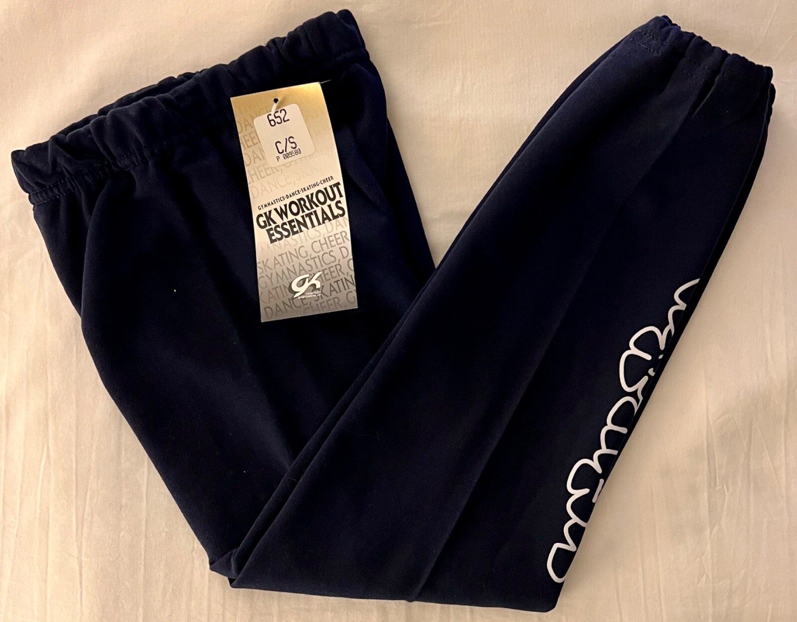 GK “DANCE” GRAPHIC CHILD SMALL NAVY COTTON/POLY ATHLETIC LOUNGE SWEATPANTS Sz CS