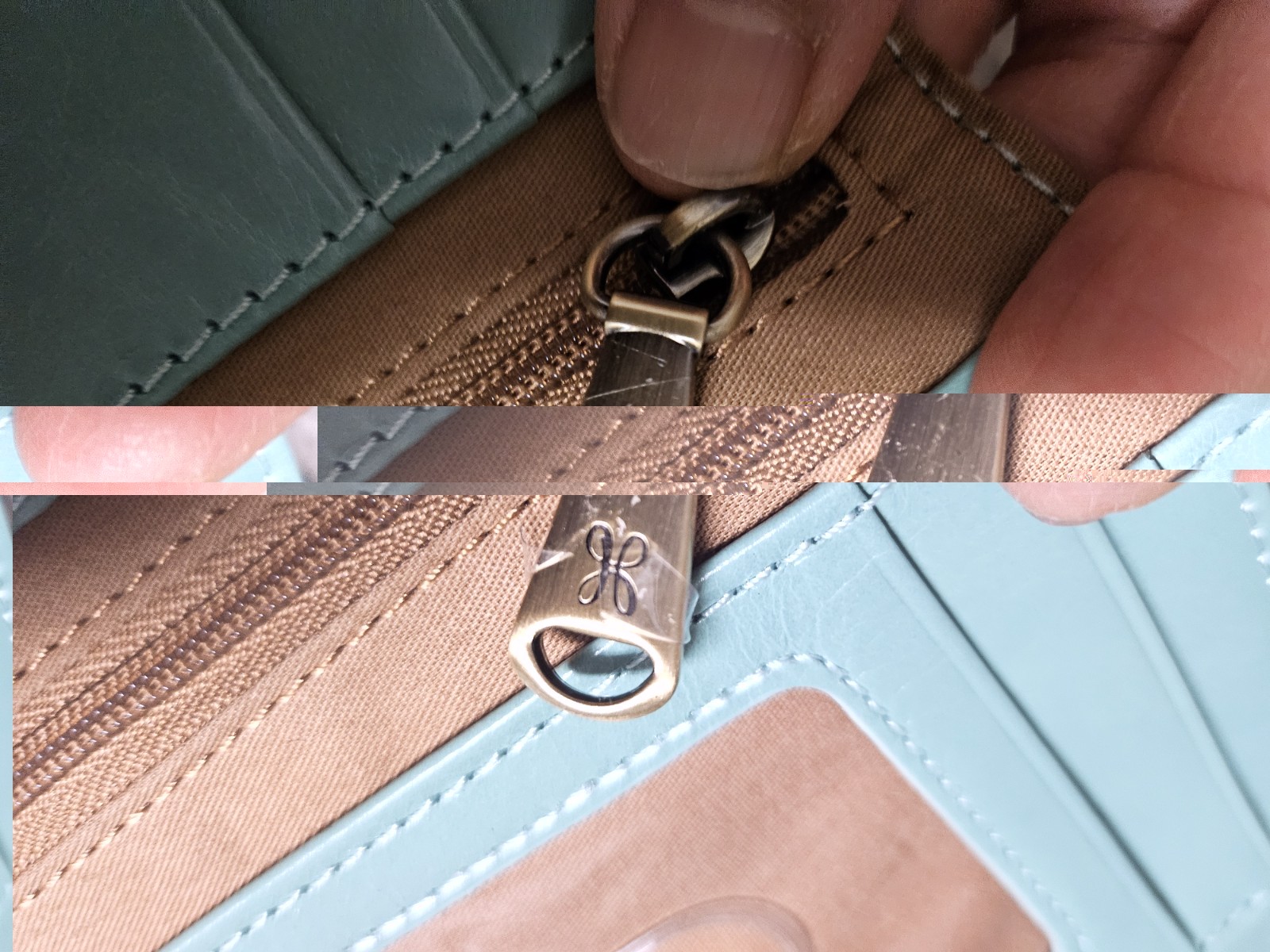 HOBO Mint Green Frame-Top Clutch Wallet with Gold Hardware (HOBO Robin Compact )