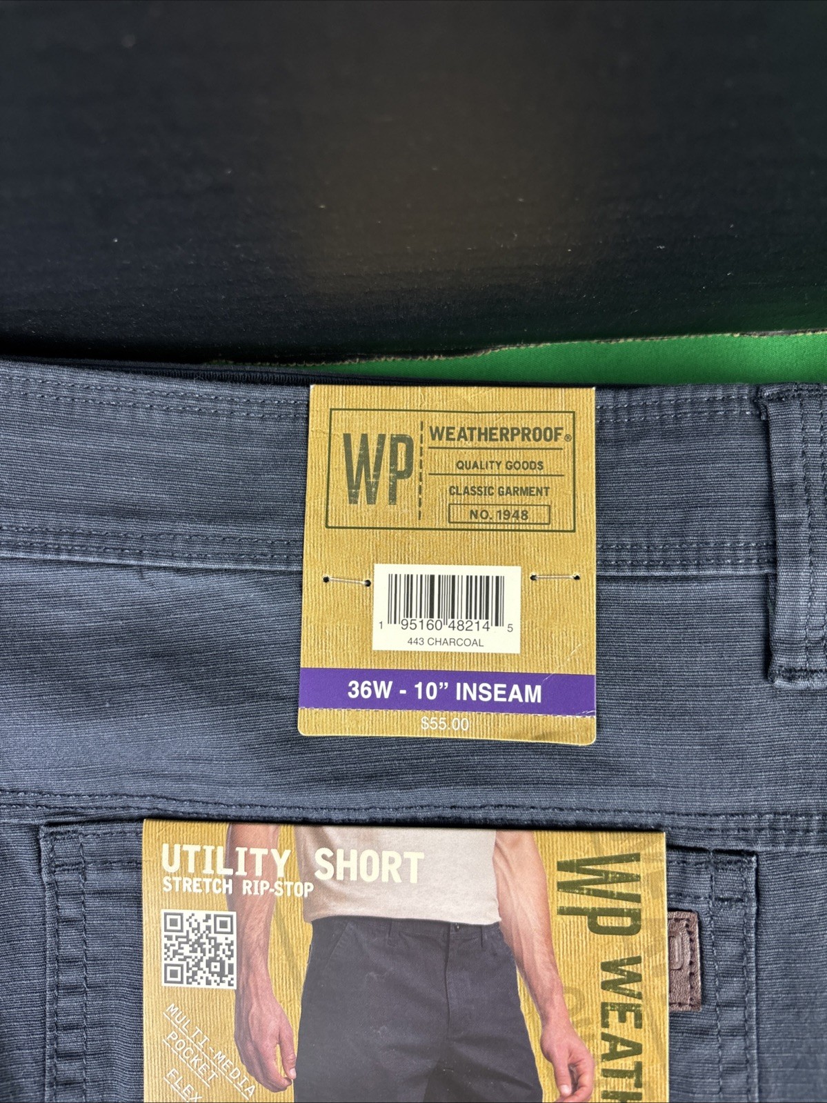 Weatherproof Men’s Utility Shorts Size 36 Charcoal