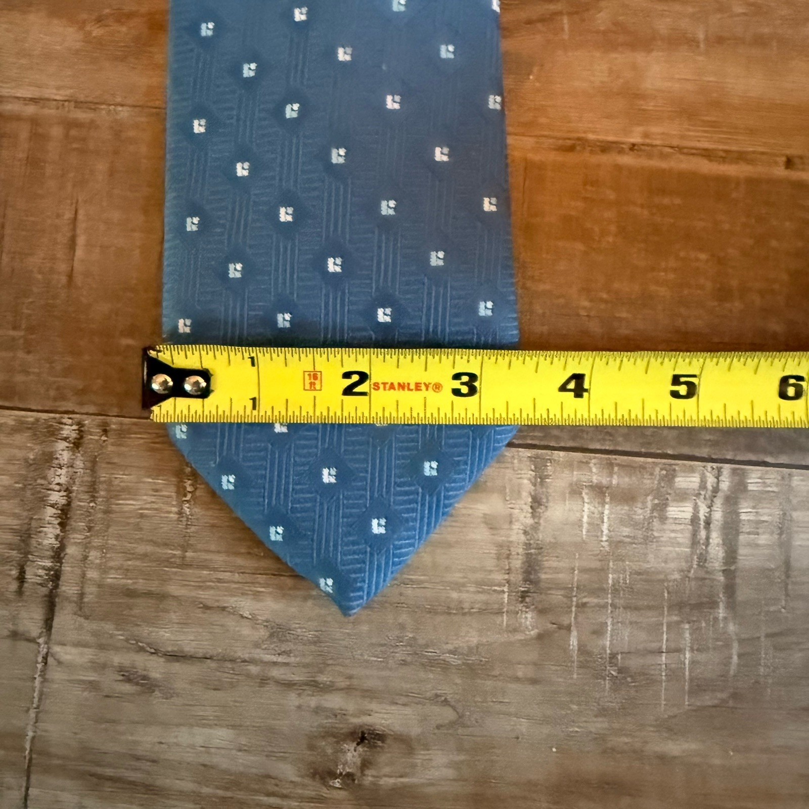 Blue Light Blue Geometric Woven Men’s Tie 100% Polyester Classic 57-60″ One Size