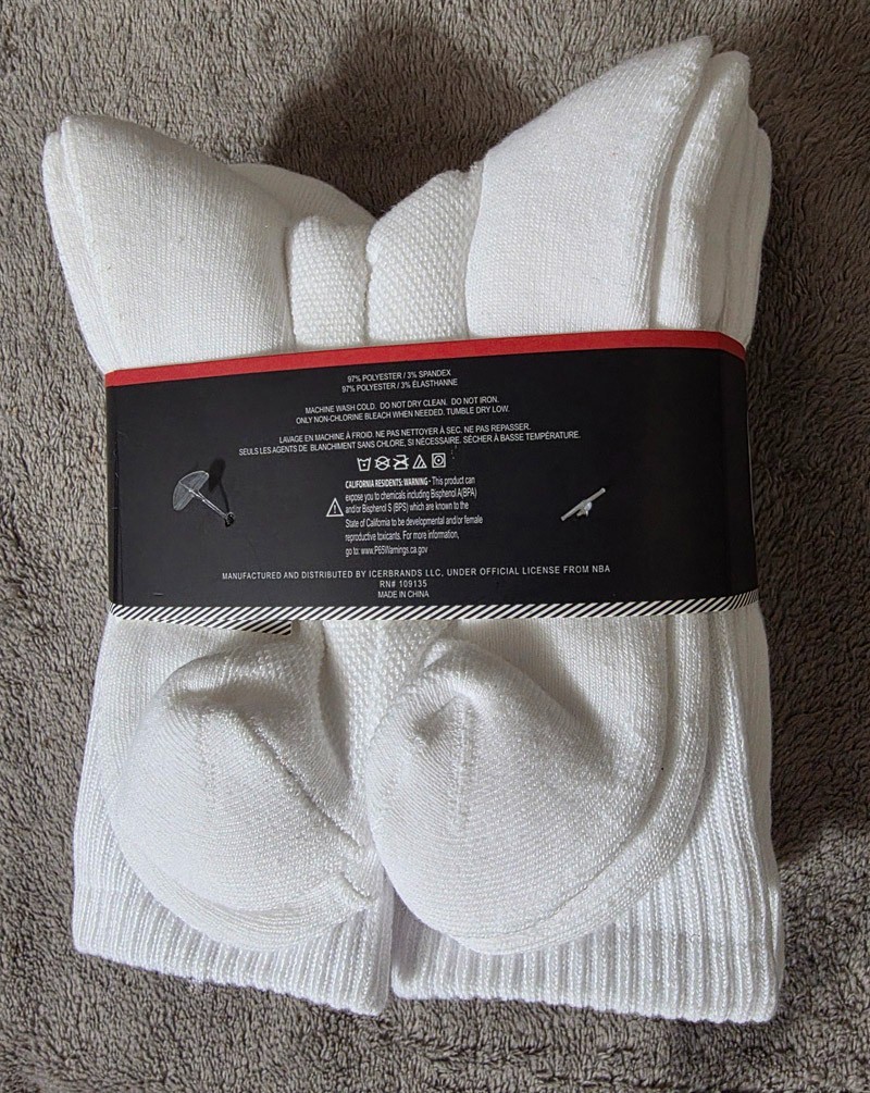 NBA 6-Pack Kid’s Crew Cut Socks Shoe Size 4-9.5 / Socks Size 9-11 (L)