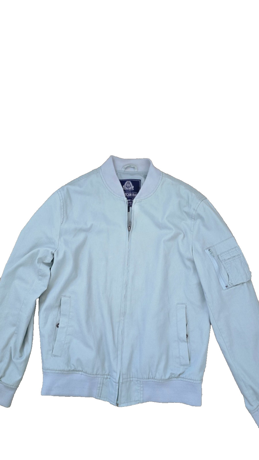 American Rag Flight Bomber Jacket Medium 100% Cotton Men’s Light Sage Green