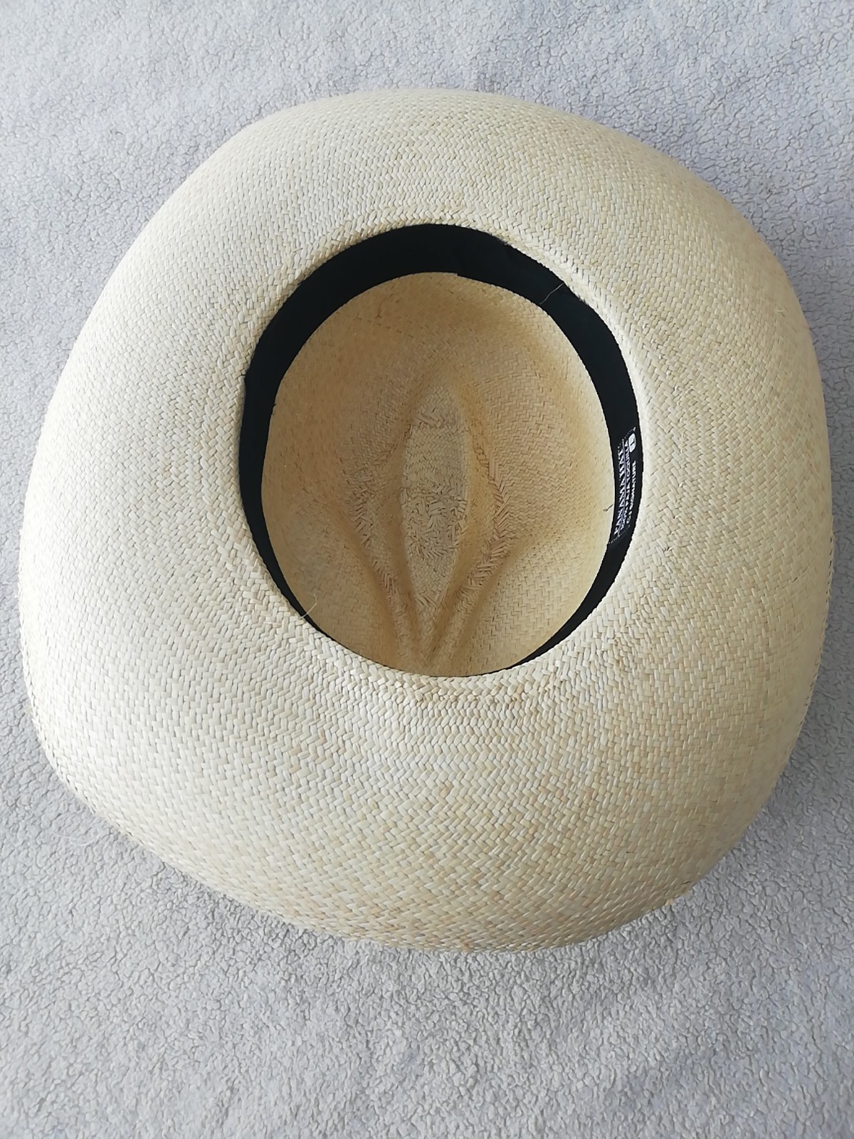 GENUINE ECUADOR HAT “PANAMA HAT” 100% TOQUILLA STRAW LARGE 60Cm CLASSIC BEIGE