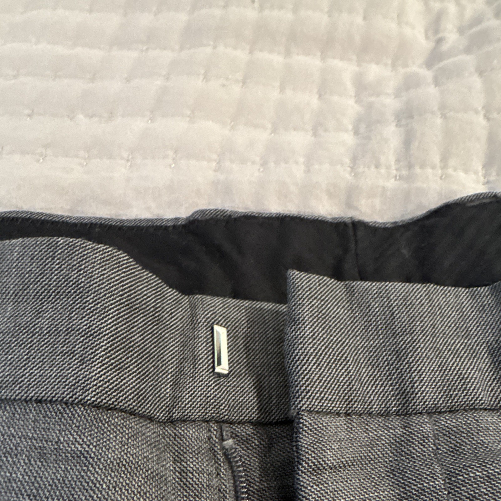 J.CREW Men’s Gray Solid Dress Pants Flat Front Waist 35 Regular Pockets