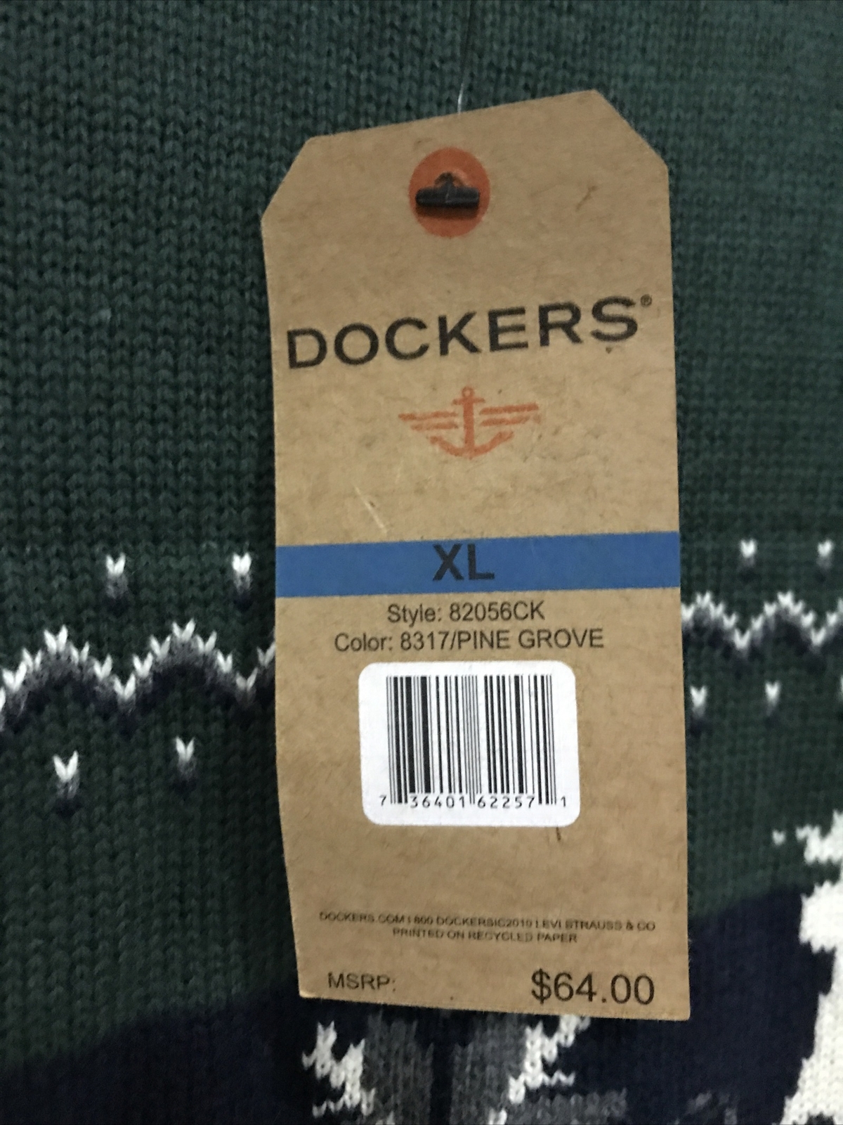 Dockers Men’s Crew Neck Sweater Size XL Green (7-TW-291)