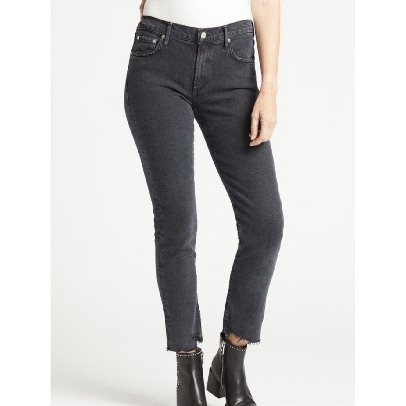 AGOLDE Toni Jean in Washed Black