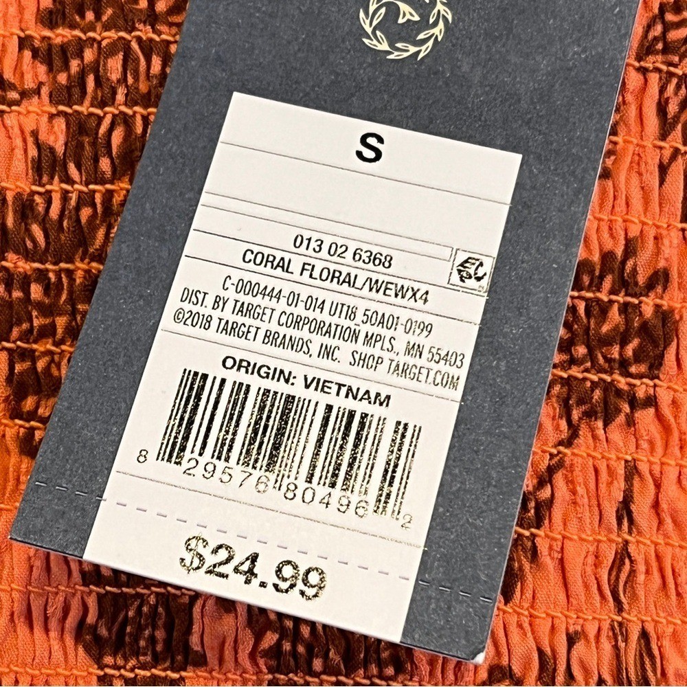 Universal Threads Floral Orange long sleeves cinched Top size small