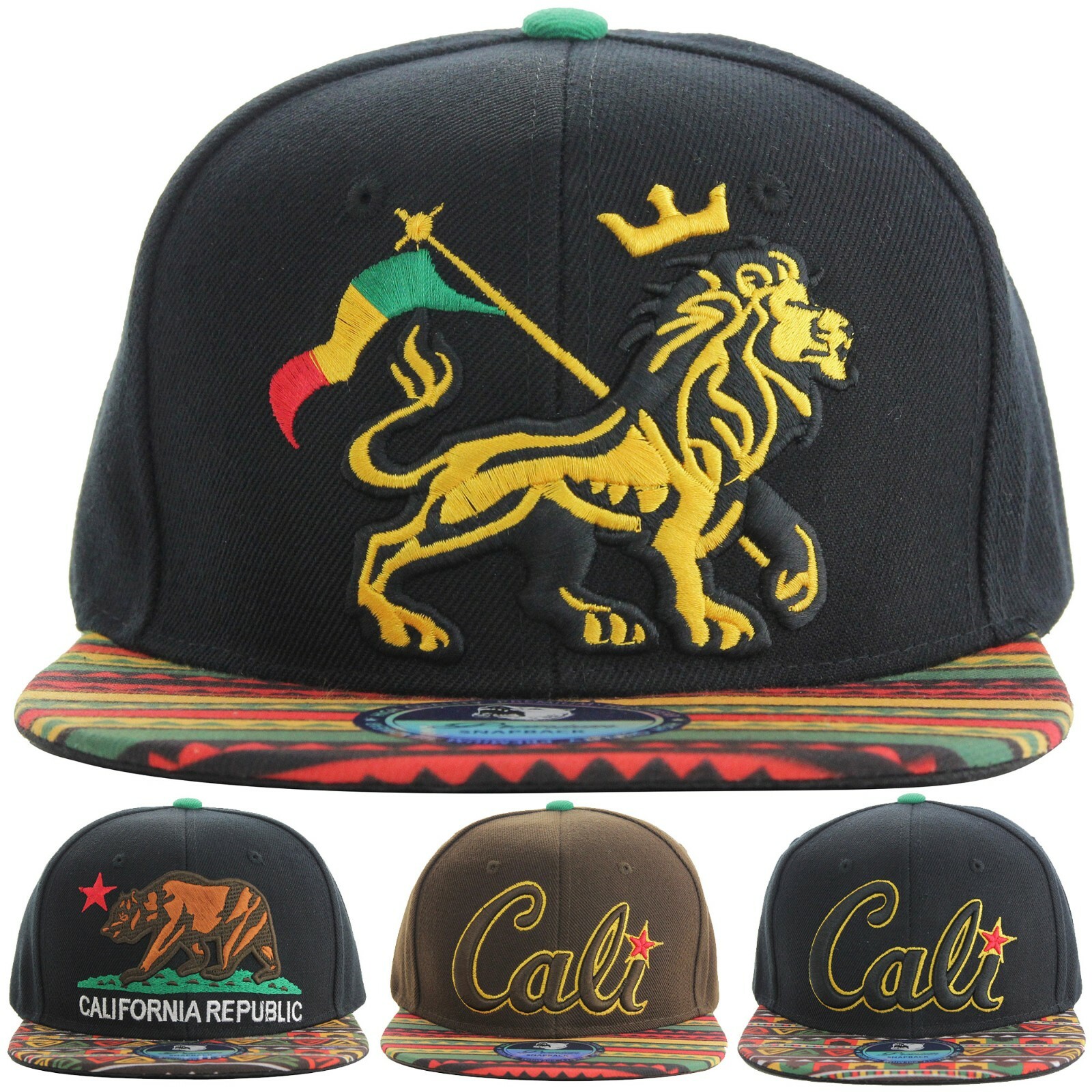 California Republic SNAPBACK Aztec Pattern Cap Lion Logo Hat Baseball Navajo