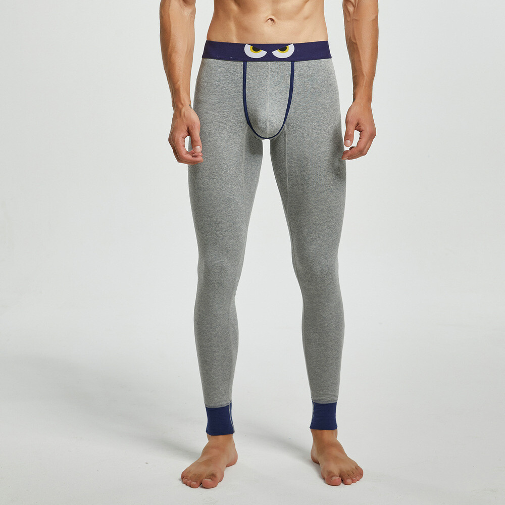 Men Thermal Long Johns U Convex Pouch Sleepwear Cotton Underwear Sexy Underpants