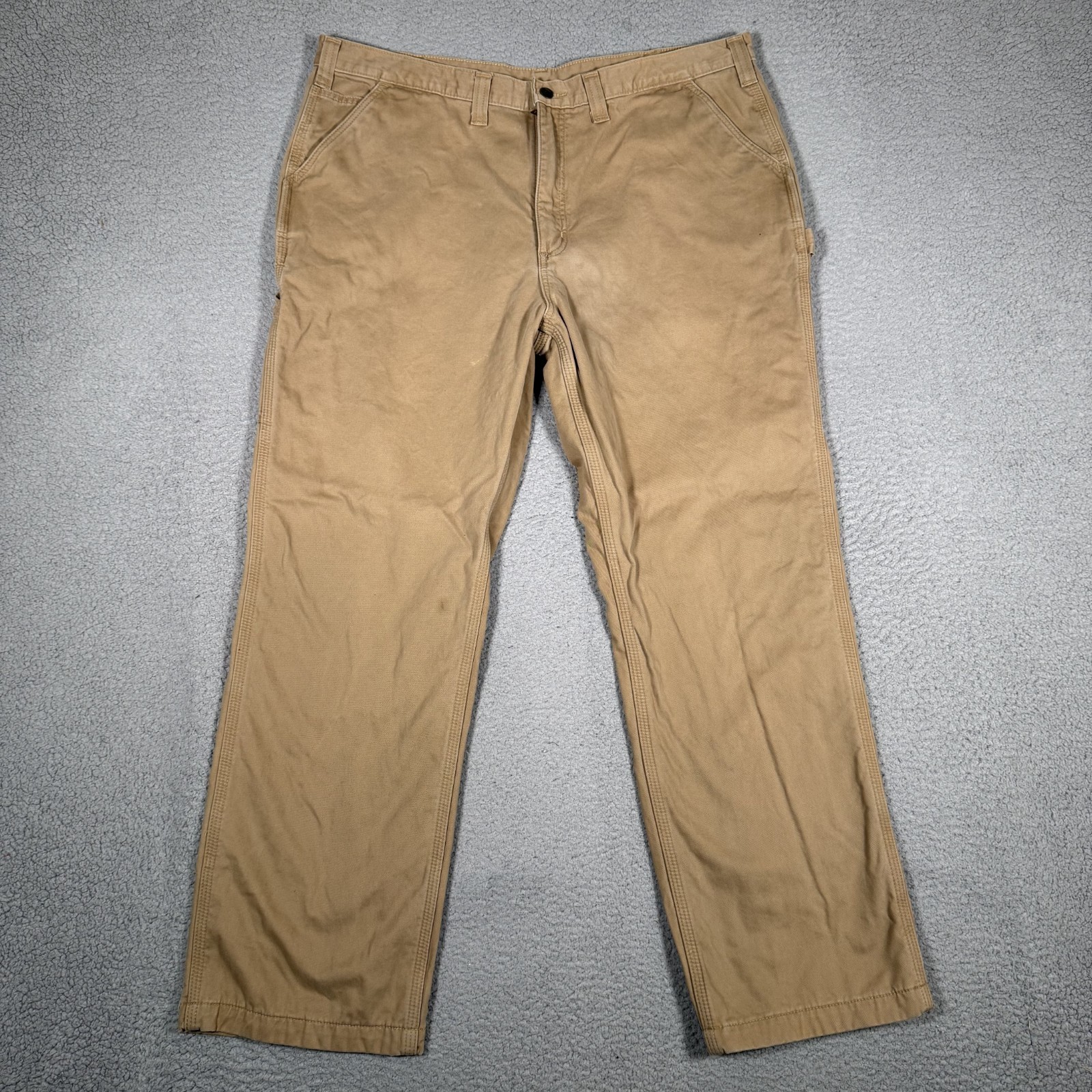 Carhartt Pants Mens 40×31 Brown Carpenter Flannel Lined Straight Fit Hammer Loop