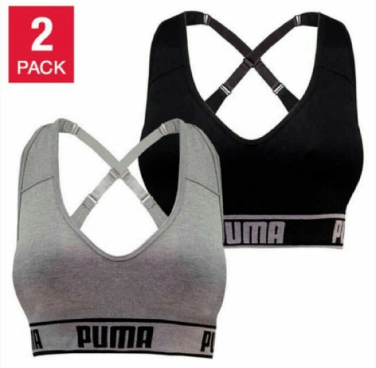 Puma Women’s Seamless Sports Bra , 1, 2 Pack