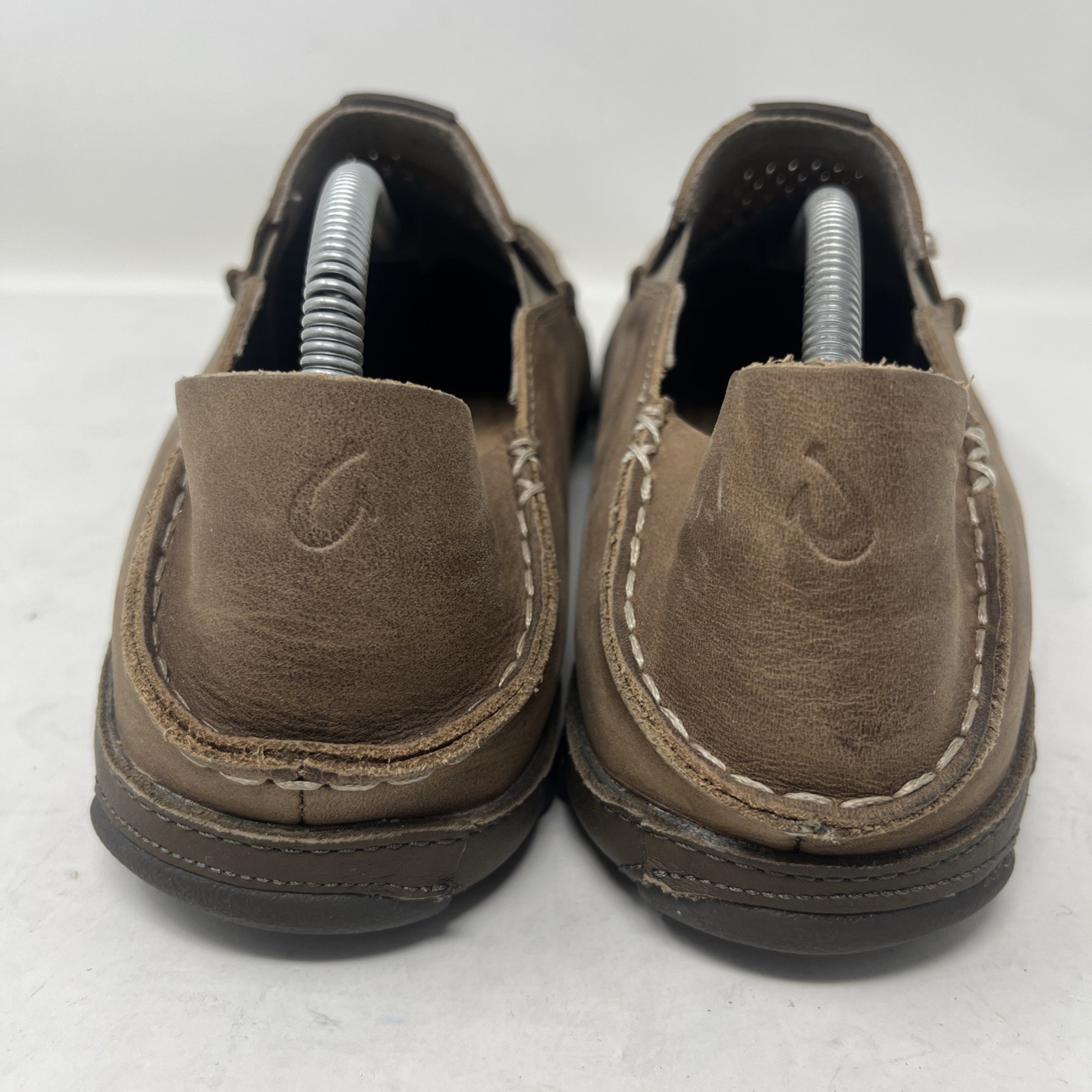 OluKai Moloa Aho Men’s 12 Nubuck Leather Slip On Loafers Clay Husk Walking