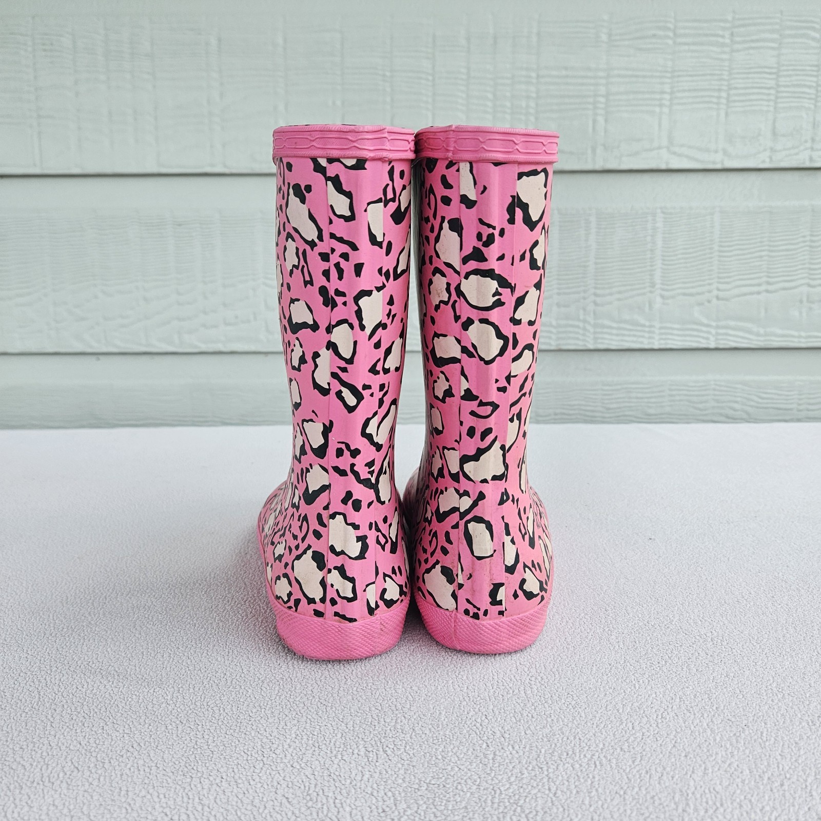 Hunter Kids First Classic Leopard Print Rain boot Pink Waterproof US 13 UK 11