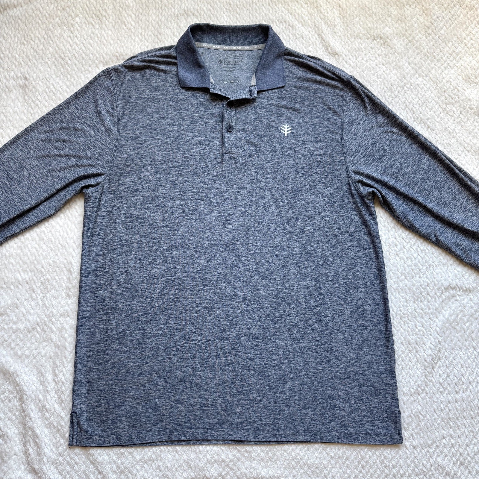 Coolibar Erodym Golf Polo Shirt Mens L Performance UPF 50 UV Sun Outdoor Beach