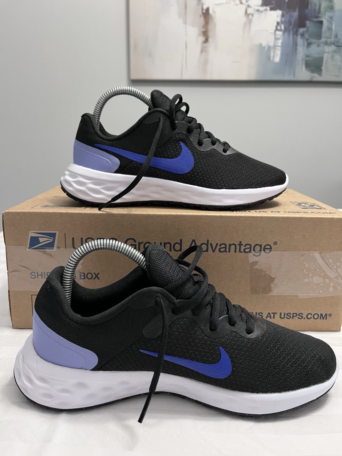 Nike Revolution 6 NN Black Lapis Blue Womens 7.5 Running Shoes DC3729-007 NWOB