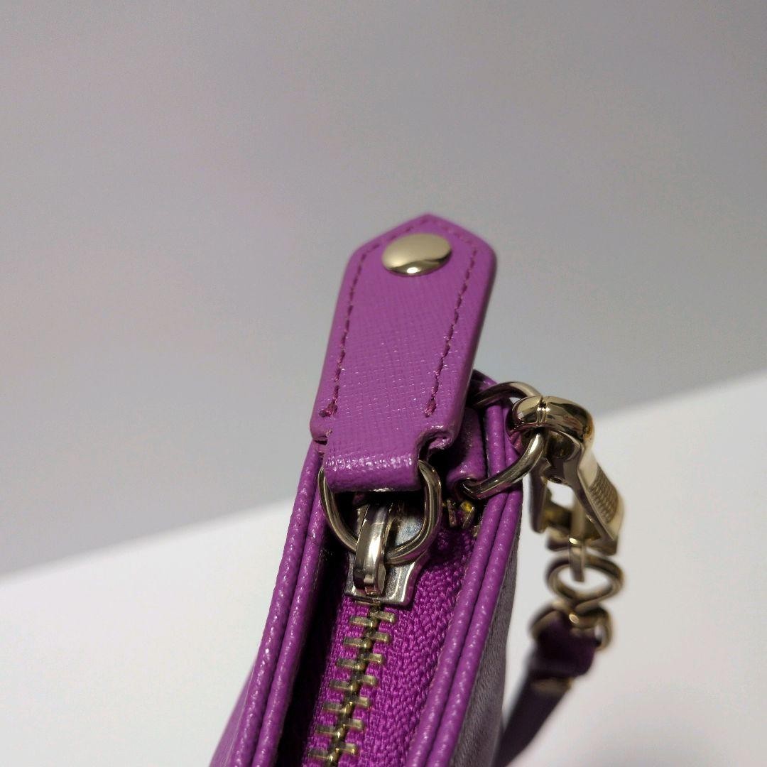 Vivienne Westwood Saffiano Leather Shoulder Bag Orb Purple Square 20cm #FH ZCA