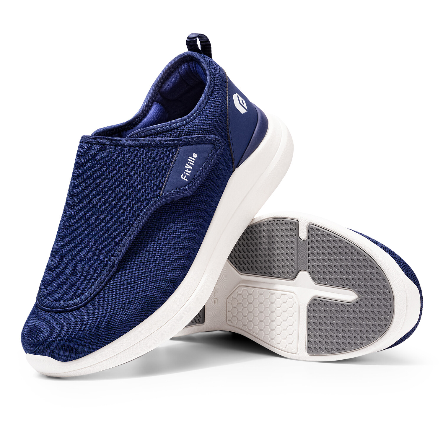 FitVille Men’s Diabetic Shoes For Swollen Feet Extra Wide Adjustable Slip-on