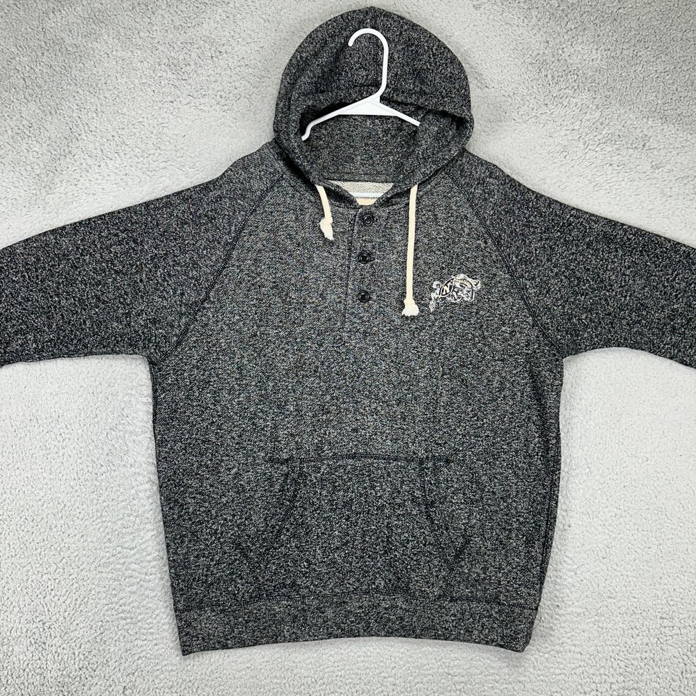 Navy Midshipmen Hoodie Sweatshirt Mens XL Grey Black Henley Pullover Colosseum