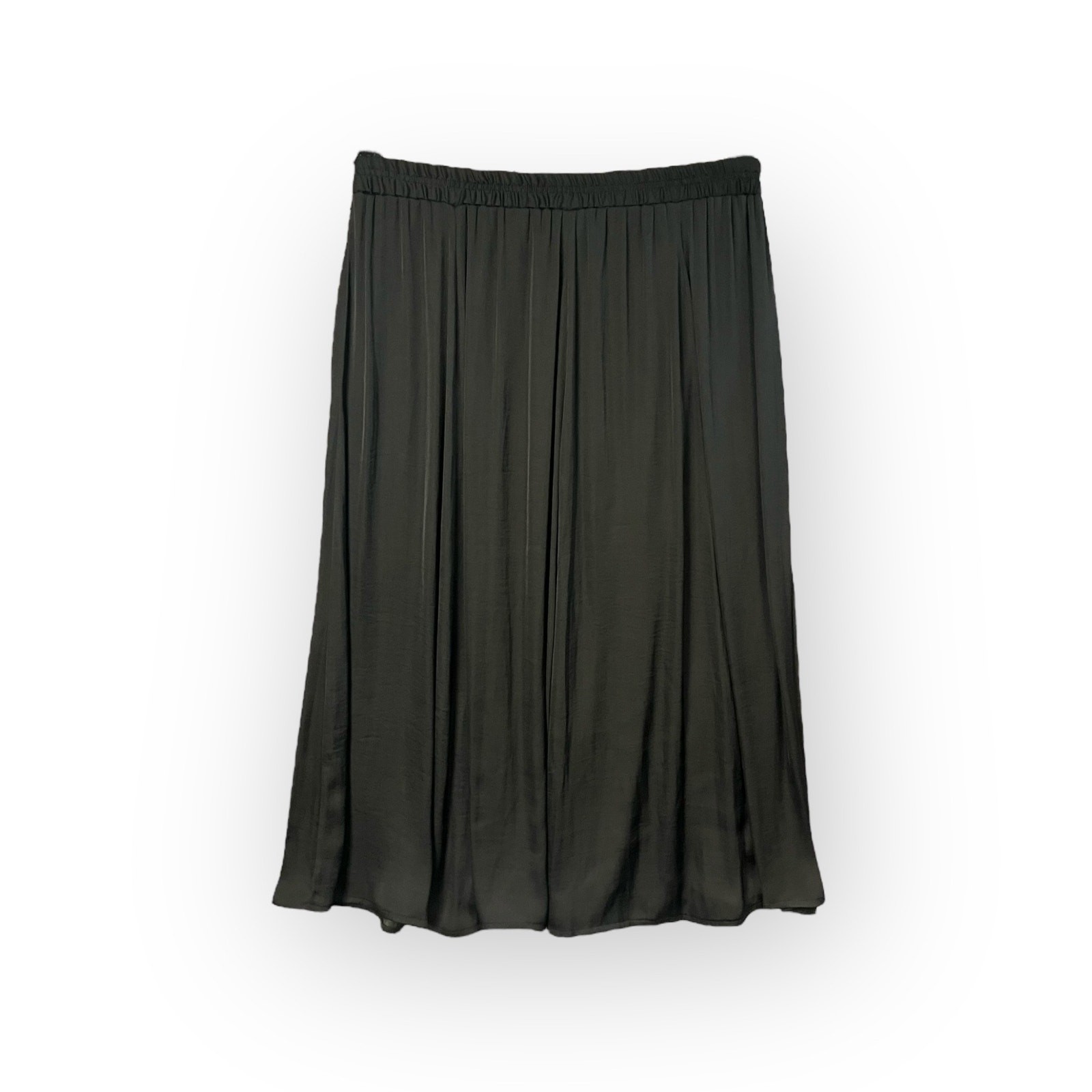 Covington Women’s Black Pull-On Elastic Waist Lightweight Flowy Midi Skirt SZ L