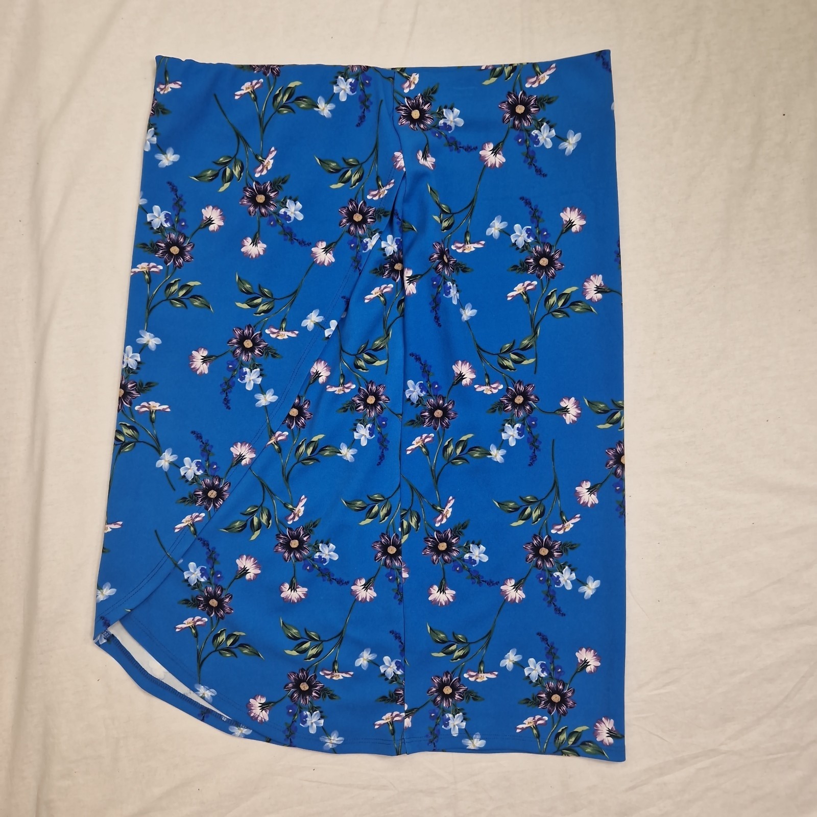 Envy Womens Wrap Skirt Floral Stretch Jersey Blue Size UK 16 Length 27in
