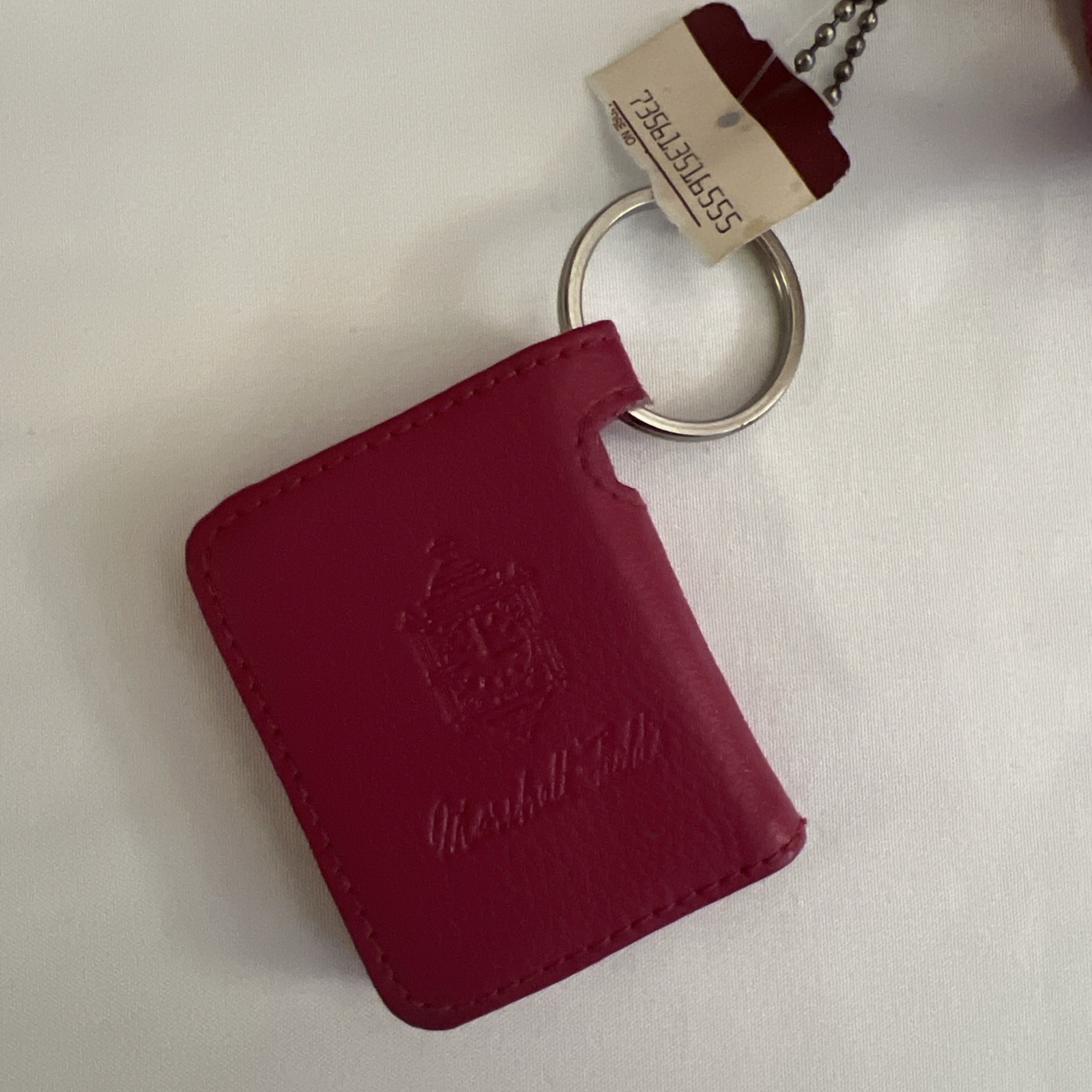 Vintage Marshall Field’s Dark Pink Canvas Tote w/ Photo Keychain Inside Pocket