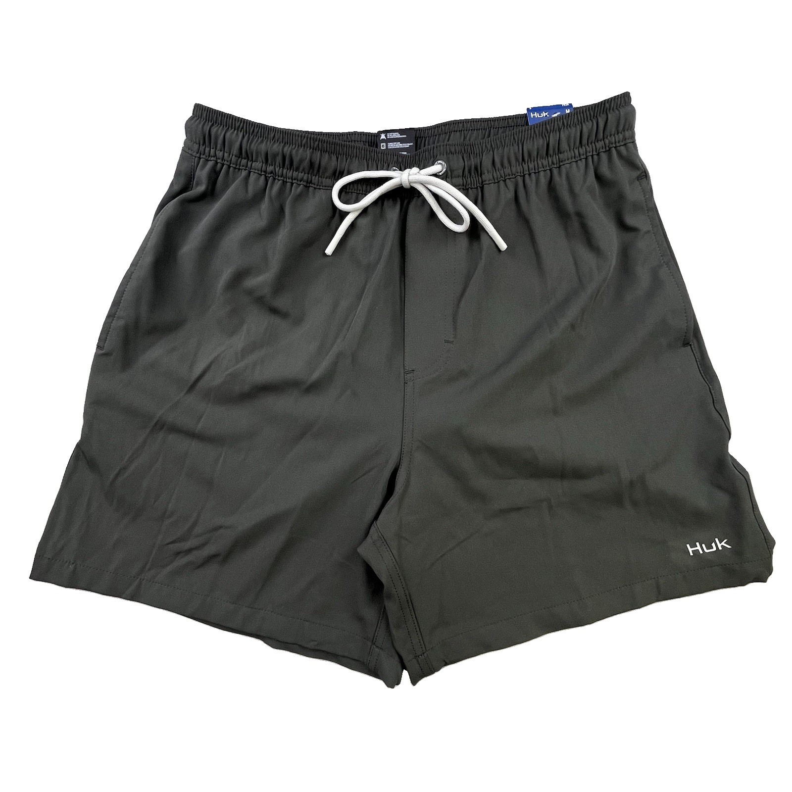 Huk Fishing Pursuit Volley Shorts Men’s Medium Gray UPF Mesh Lined Swim Athletic