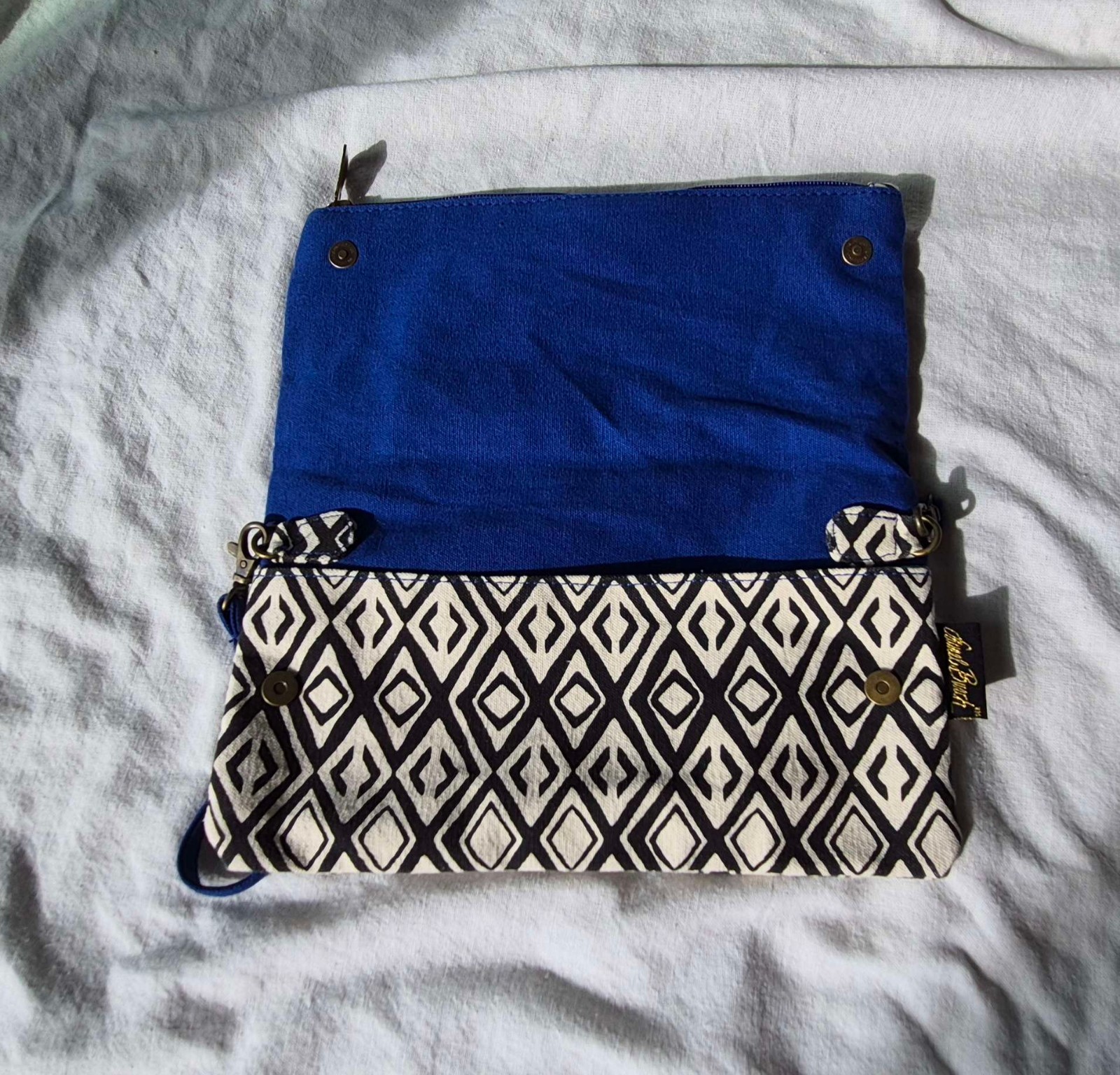 Laurel Burch FLAP CLUTCH Indigo Cats Butterflies Accents Bag Handbag 2015