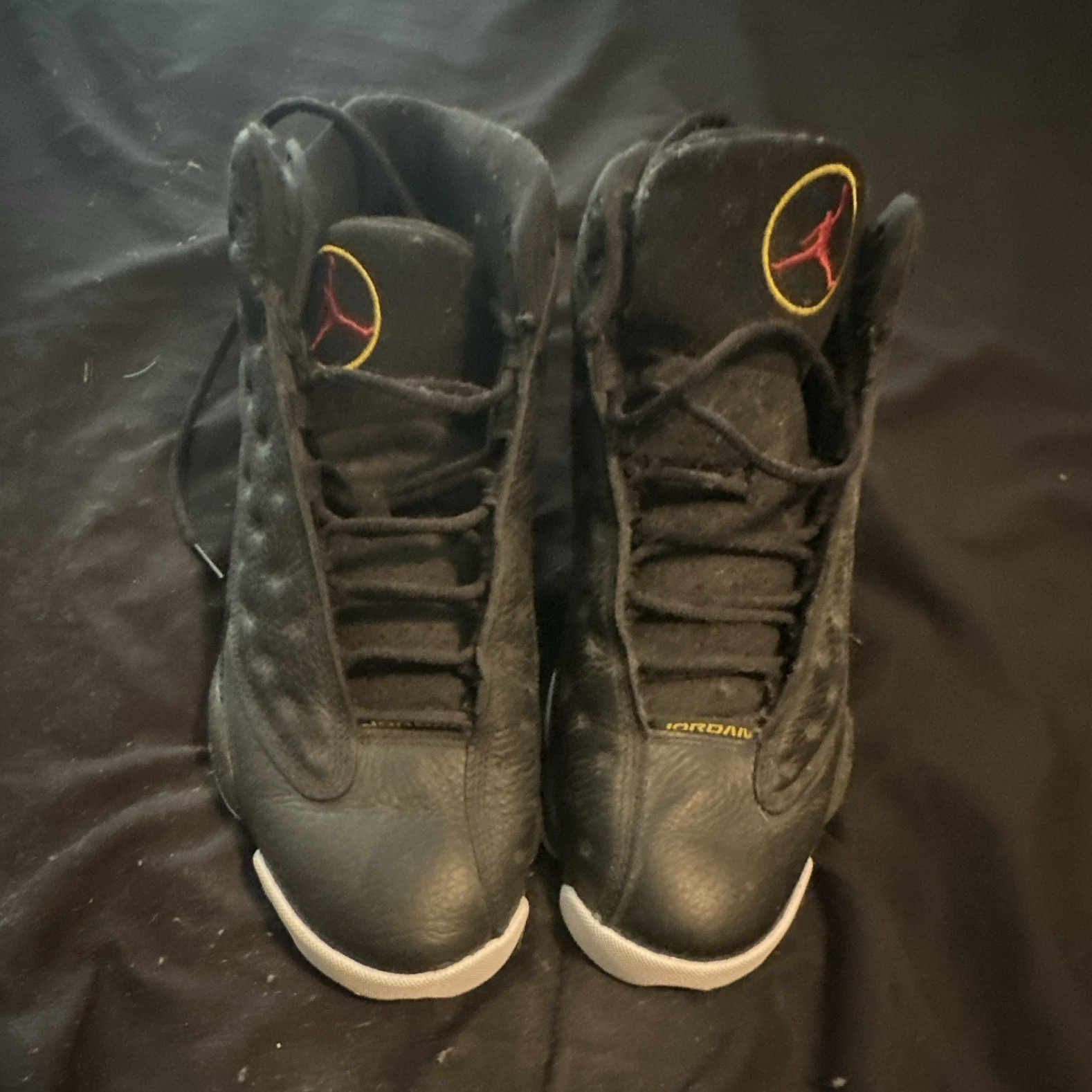 Jordan Air Jordan 13 Men’s Basketball Mid Top Lace-Up Sneakers Black/White/Red