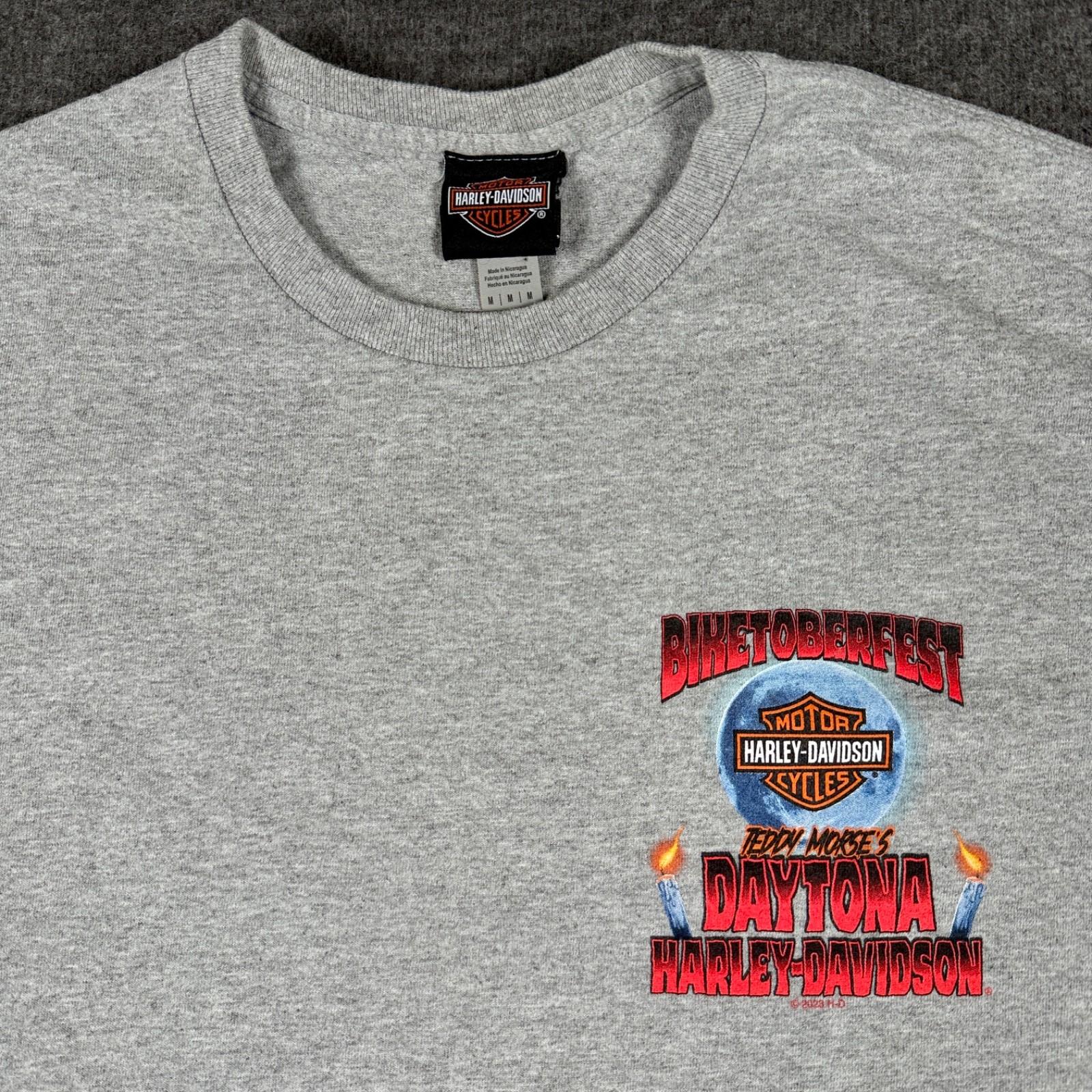 Harley Davidson Shirt Mens Medium Biketoctober Fest Reaper Daytona Beach 2023 HD