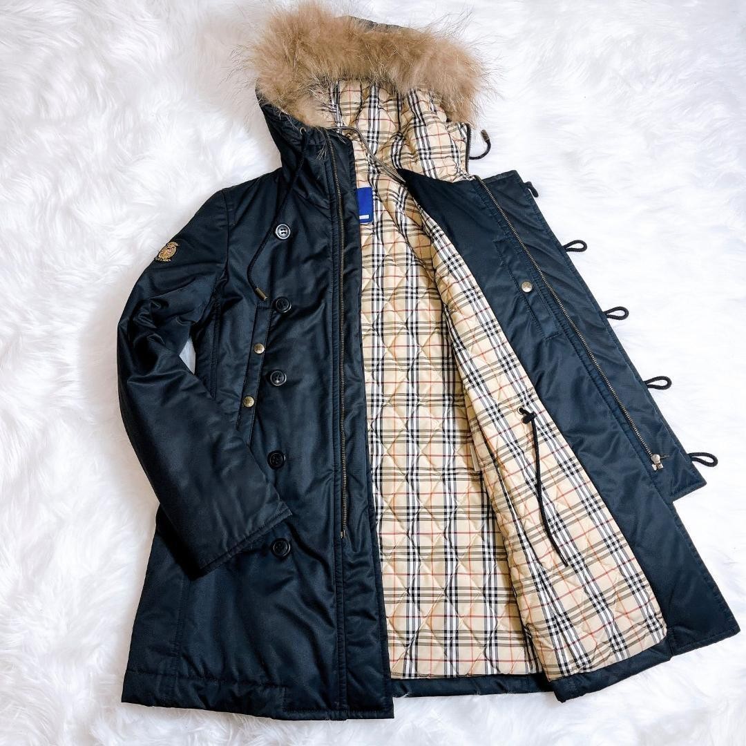 Burberry Blue Label 2way Emblem Mid Weight Down Coat Nova Check