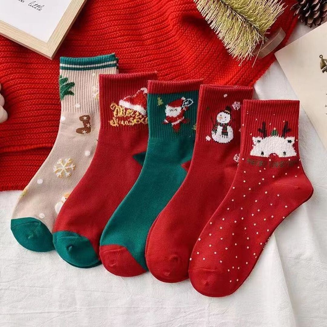 Christmas Socks 5 pack | Unisex | One size fit most (1-10) | Stretch