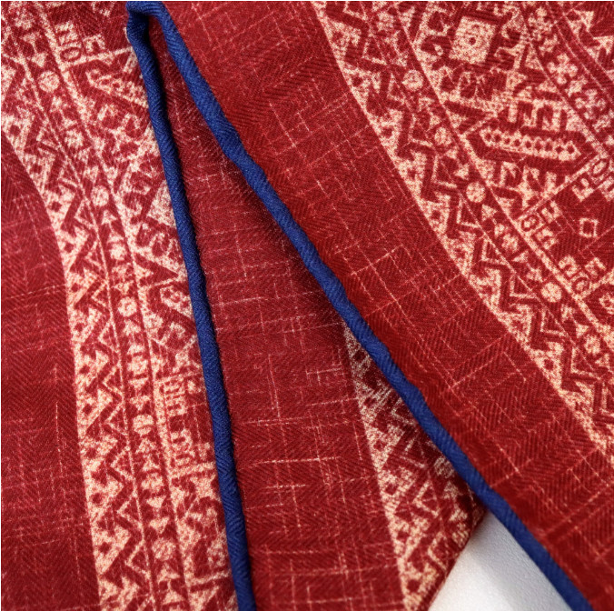70% Cashmere 30% Silk Scarf Neckerchief Shawl totem Print Bandana 68X68cm Wrap