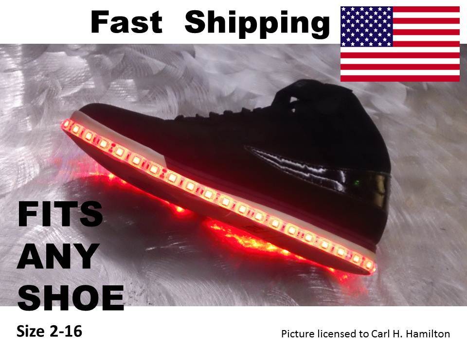 LED Shoe KIT — light up YOUR shoes — kit fits NIKE size 7 8 9 10 11 12 13 14