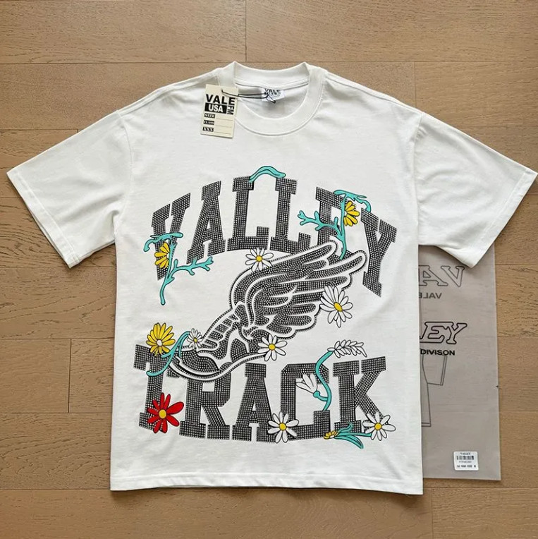 Vale Forever rhinestone letter print Short sleeve hip-hop style Mens T-shirt