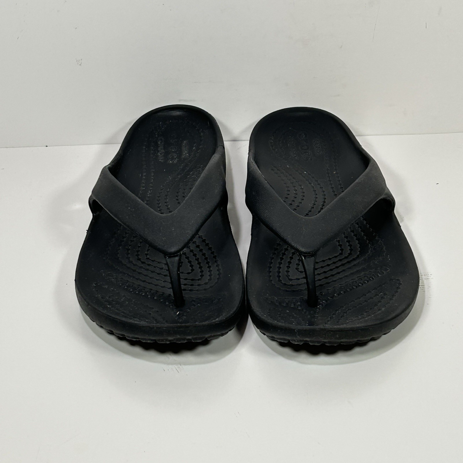 Crocs Flip Flops Kadee II Womens 6 Iconic Comfort Flip Flops Black Slip On Thong