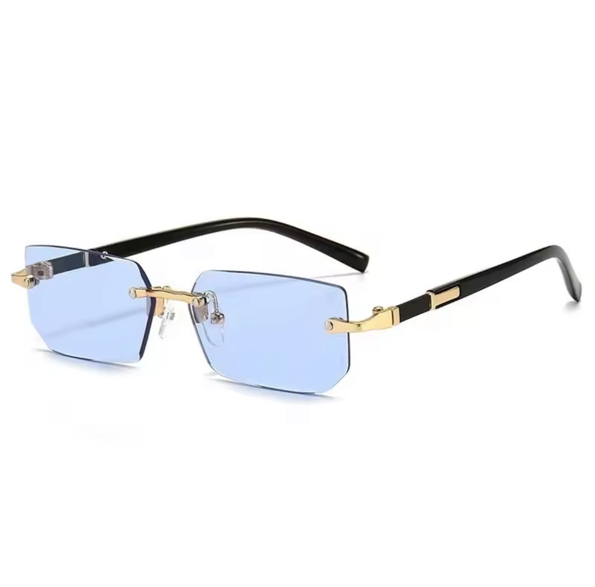 Vintage Rimless Rectangle Sunglasses Retro Fashion Shades Men Women.