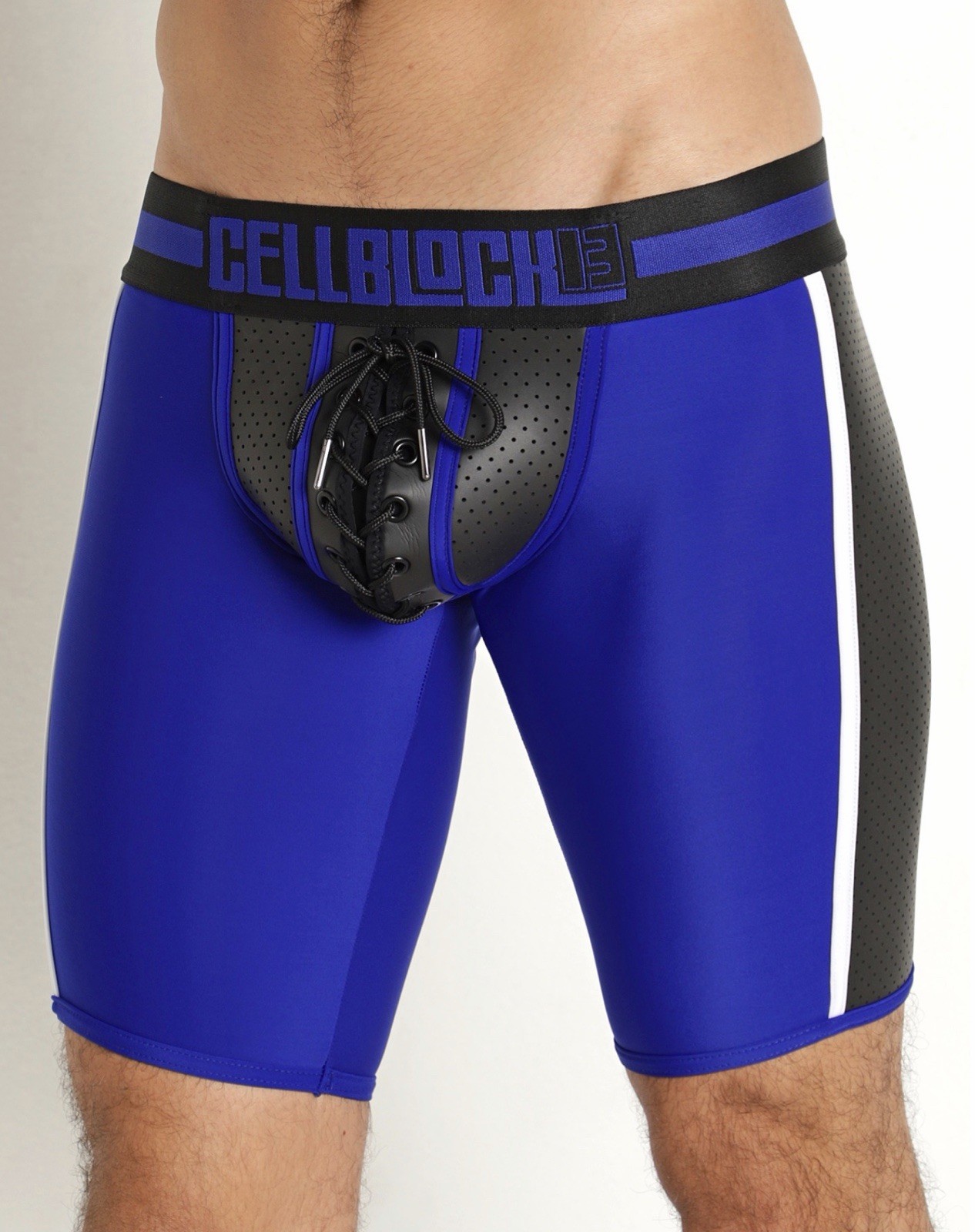 CellBlock 13 Men’s Kick-Off Short Neoprene Lace Up Black Blue Sz Large