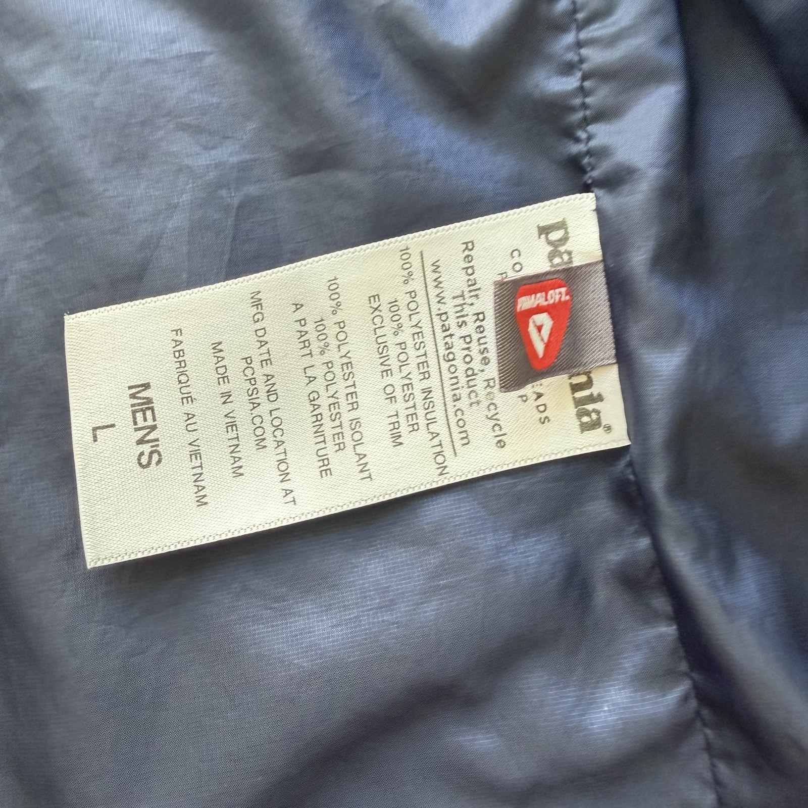 Patagonia Nano Puff Jacket Men’s Quilted Large Blue Full Zip Outdoor 84211