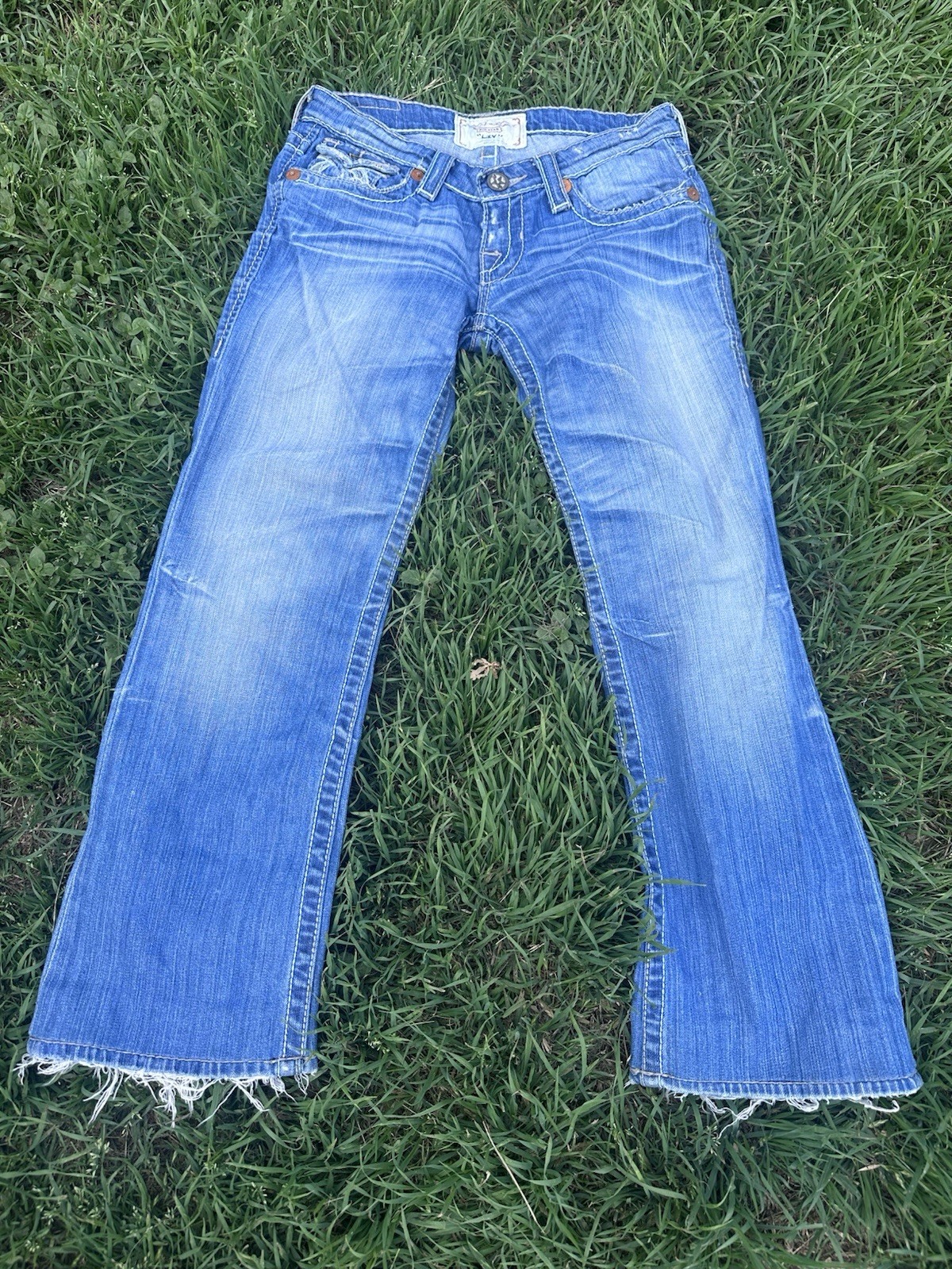 Ladies Big Star “LIV” Bootcut Jeans Size 27 Distressed Denim X 27 Inseam HOT!