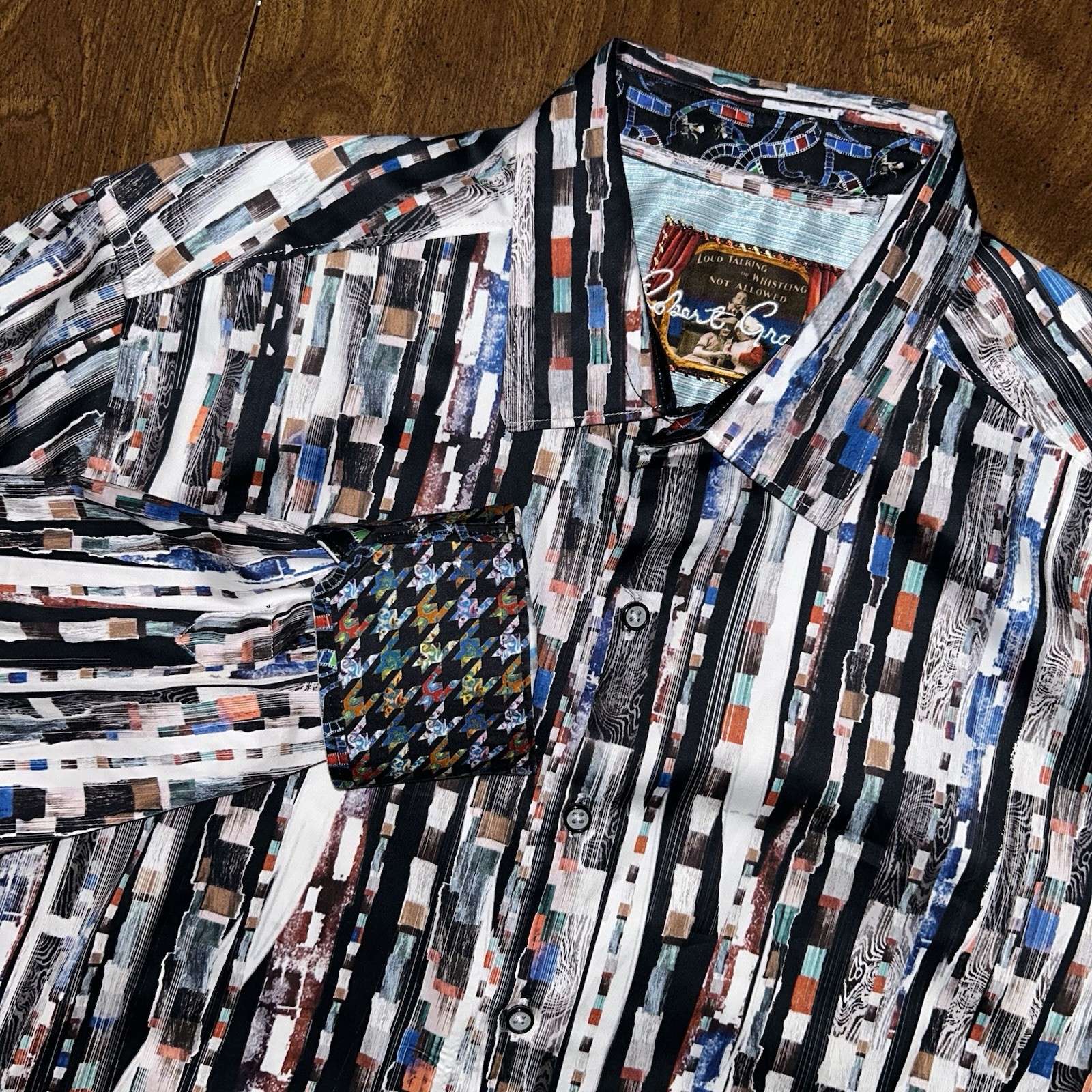 Robert Graham Knowledge Wisdom Truth Men’s Large Multicolor Abstract Print Shirt