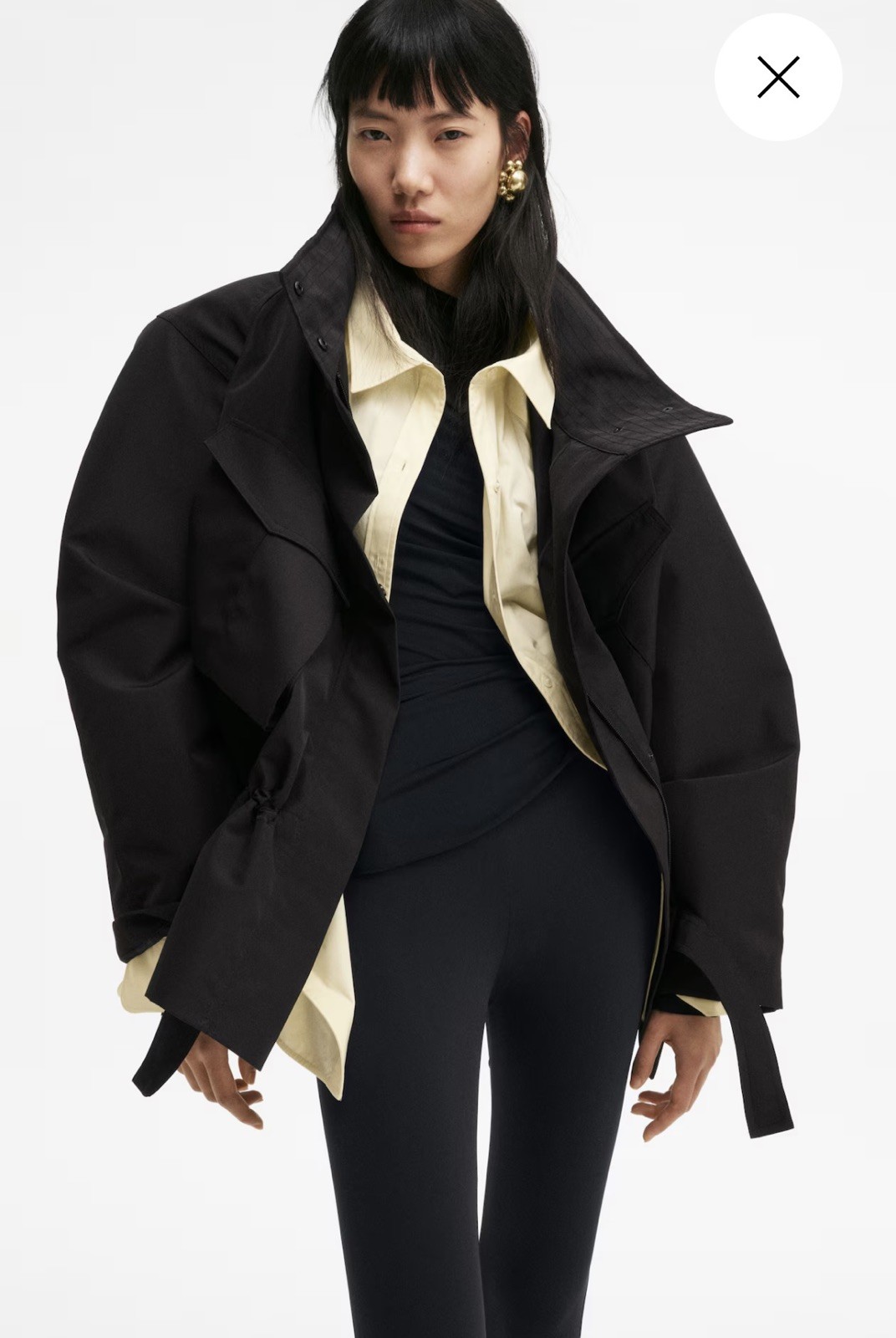 SOLD OUT! H&M Studio Collection Hooded Peplum Jacket – Size L *New Without Tags*