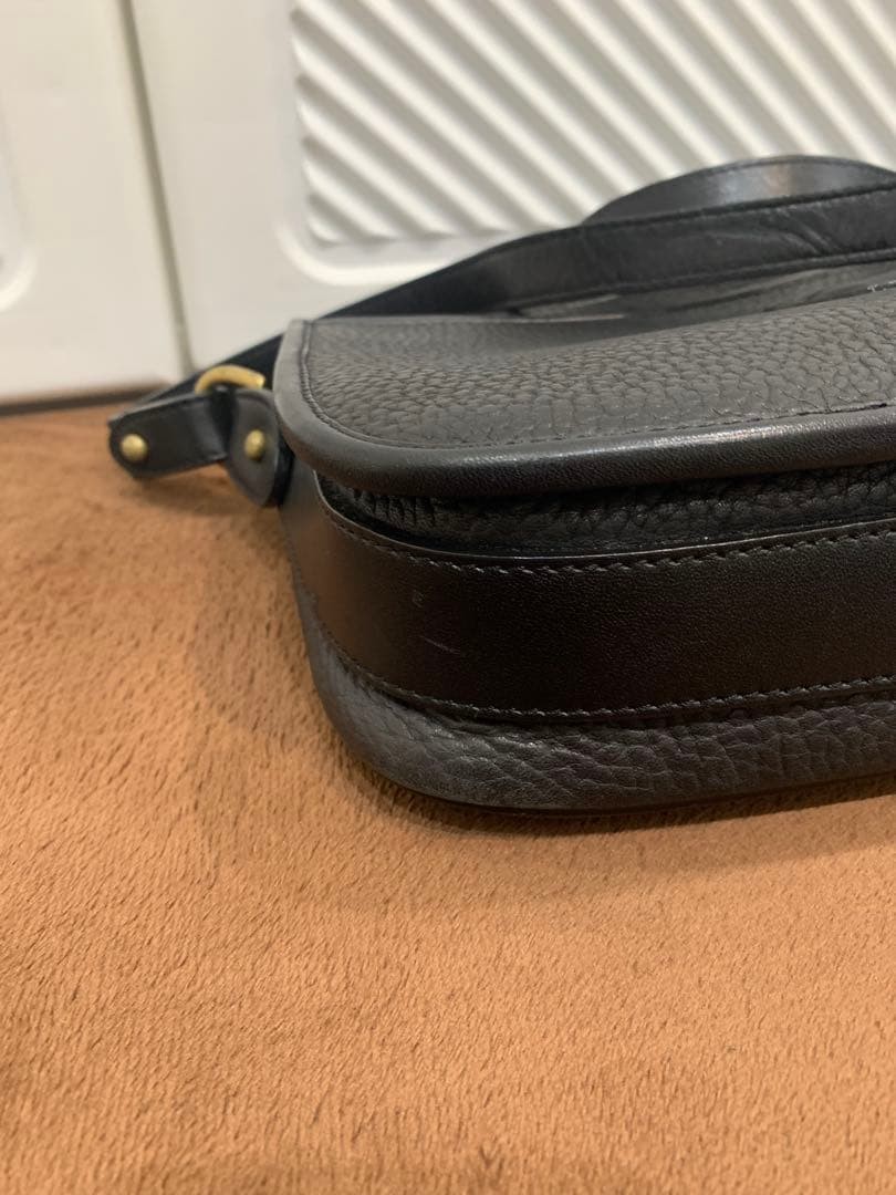 Dooney & Bourke Black Leather Shoulder Bag Unisex 7.5×11.4×3.1in Used