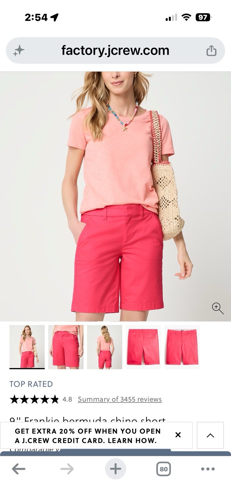 Lot of 5 J.Crew Factory 9” Frankie Bermuda Chino Shorts Sz 14