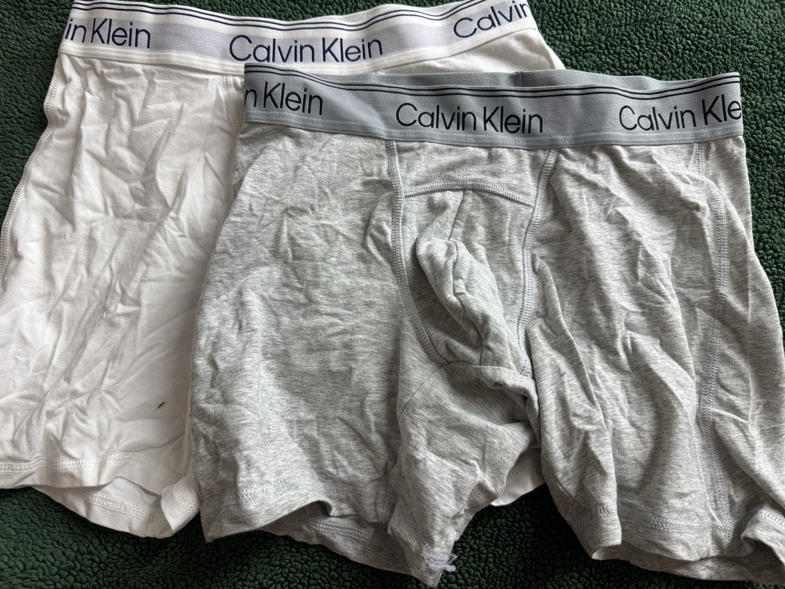Calvin Klein Men’s Logo Boxer Briefs 2-Pack White/Gray Cotton, Size S