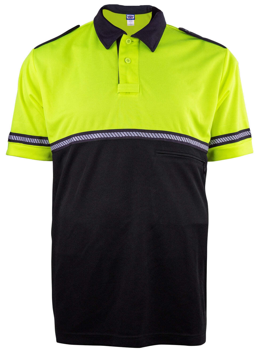 First Class Two Tone Bike Patrol Shirt with Zipper Pocket and Hash Stripes