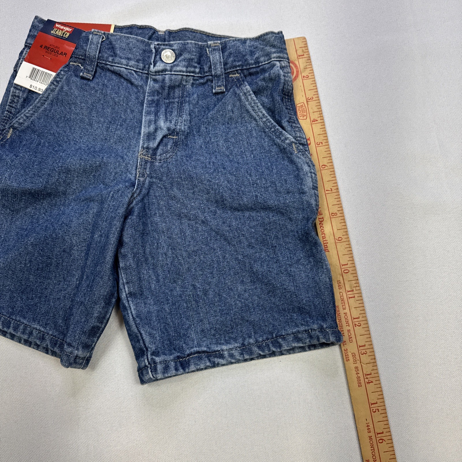 Wrangler Jeans Co Shorts Boy Size 4 Regular Wide Leg Classic Carpenter #0220